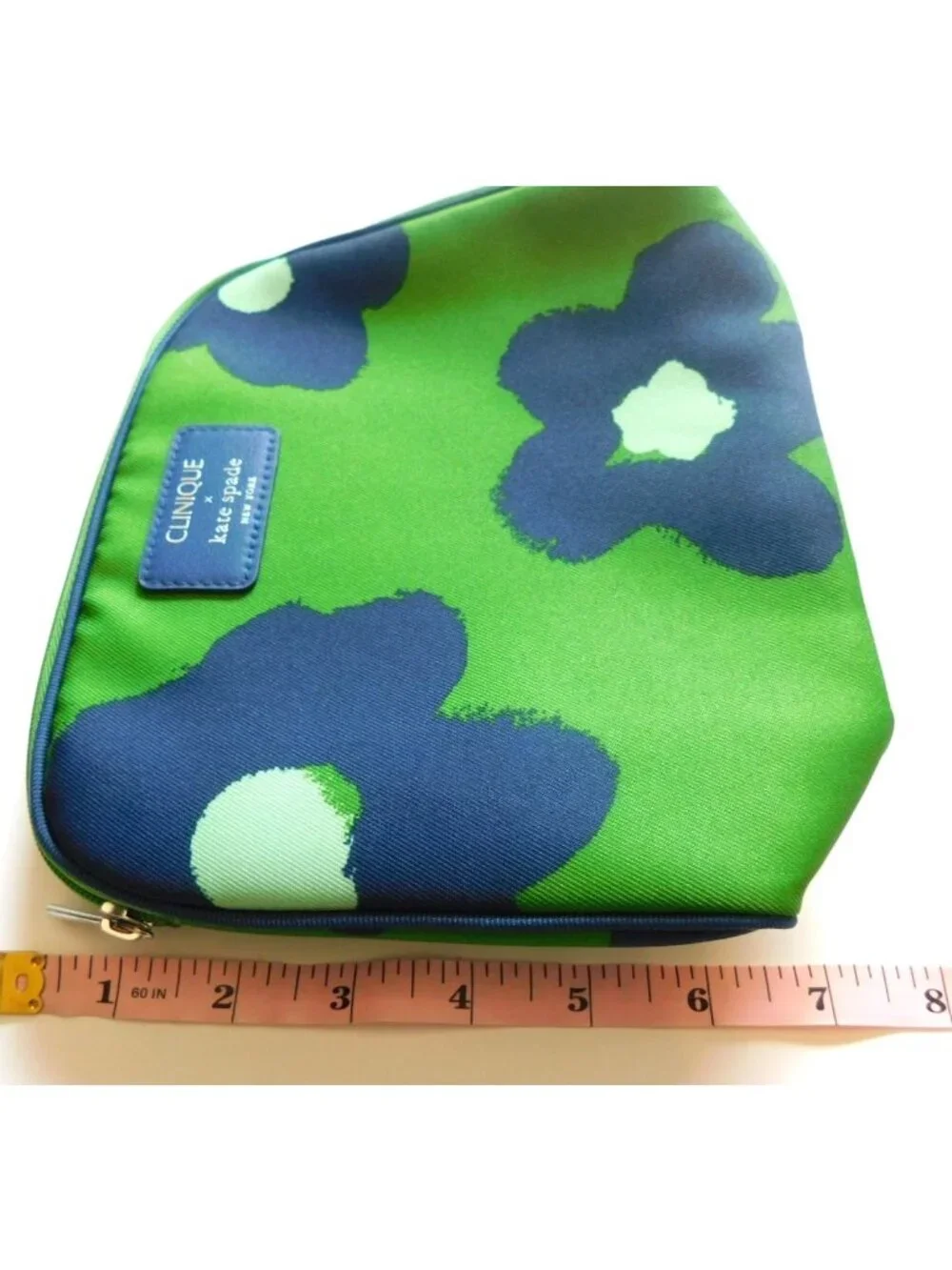2 Clinique Cosmetic Bags Green Floral Patterned Travel Size X Kate Spade Collab